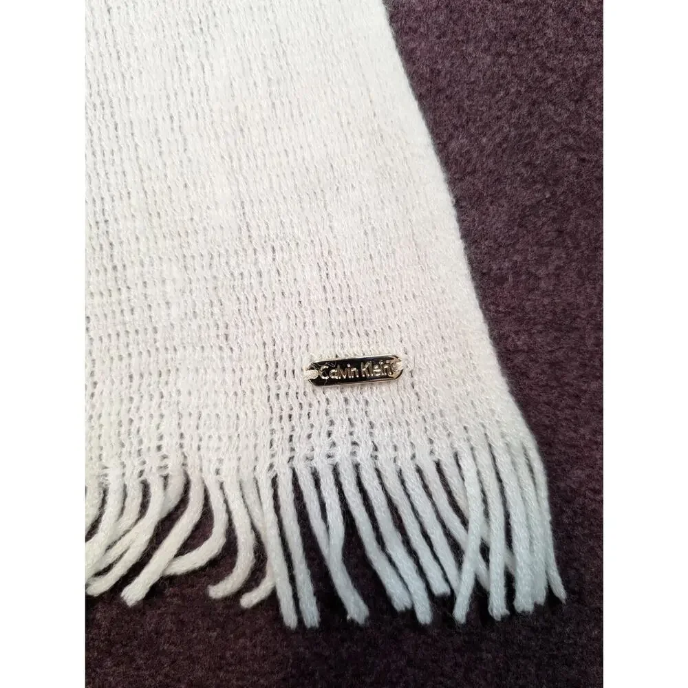 Women's Calvin Klein Beanie, Glove, Scarf Set - White